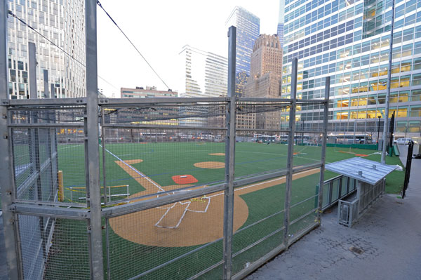 Silver: Mets to help reopen BPC fields quicker 2 The Battery Park City ball fields as they looked on Jan. 8, 2013. The Battery Park City Authority has announced that the artificial turf will have to be entirely replaced because of damage from Superstorm Sandy. (Photo: Terese Loeb Kreuzer)