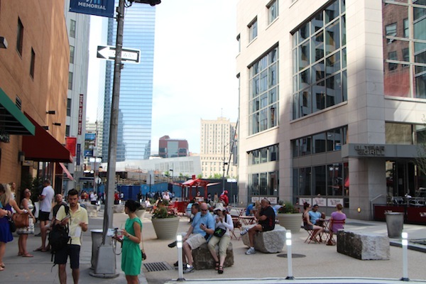 Washington St. plaza gets mixed reviews 2 The Washington Street Pedestrian Plaza on Fri., May 31