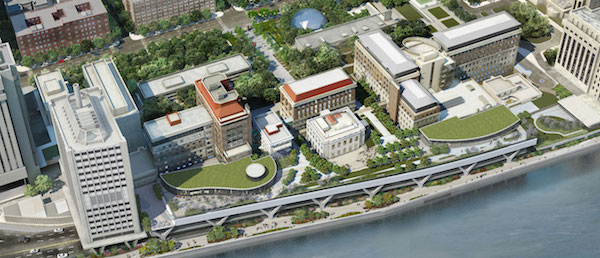 Rockefeller University’s Two-Acre Expansion Sails Up the East River 5 A rendering by the university shows the construction over the FDR that the modules currently being put in place will enable. | COURTESY: ROCKEFELLER UNIVERSITY