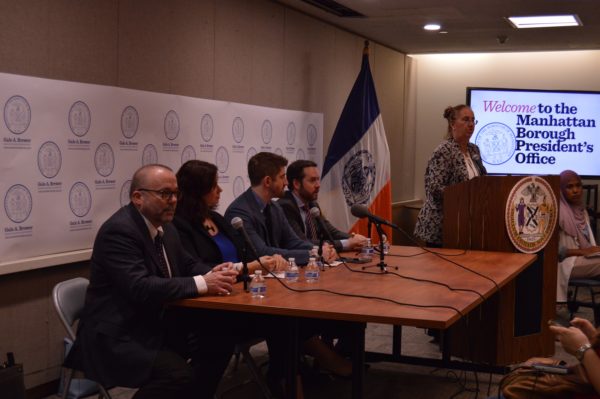 Driverless Cars in Manhattan a “When,” Not an “If,” Experts Say 3 Borough President Gale Brewer introduces a panel on driverless vehicles that included Audi’s Brad Stertz, Sarah Kaufman from NYU Rudin Center for Transportation, the Taxi and Limousine Commission’s Jeff Garber, Will Carry from the city Department of Transportation, and (at r.) Johana Bhuiyan, the panel moderator and Recode.net’s senior transportation editor. | JACKSON CHEN