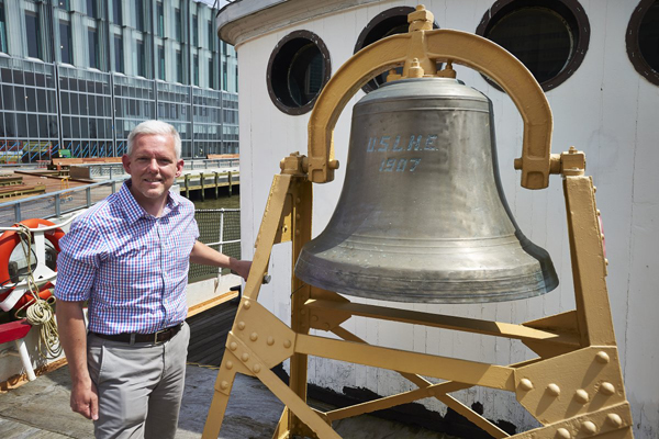 Seaport Report: May 2017 4 South Street Seaport Museum / James Keivom City Council Majority Leader Jimmy Van Bramer had the honor of chiming the Wavertree’s massive, 110-year-old, bronze bell to open the South Street Seaport Museum’s year-long celebration of its 50th anniversary.