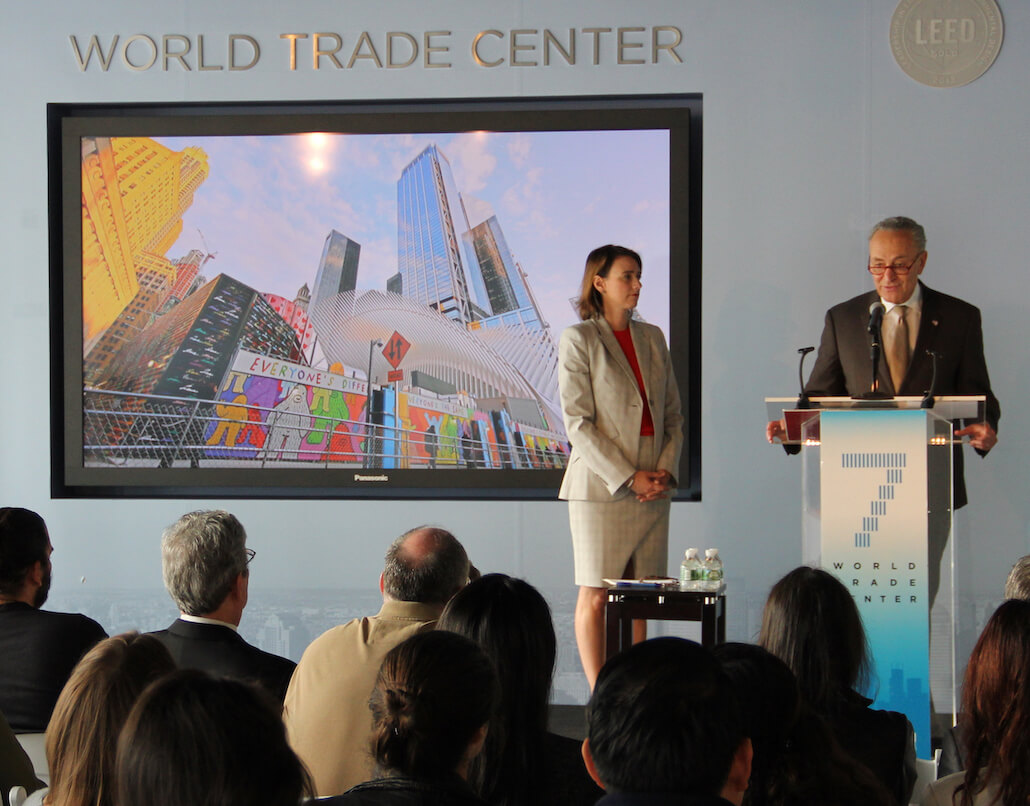 May 10 PressConference – Charles Schumer and Jessica Lappin – Courtesy Downtown Alliance