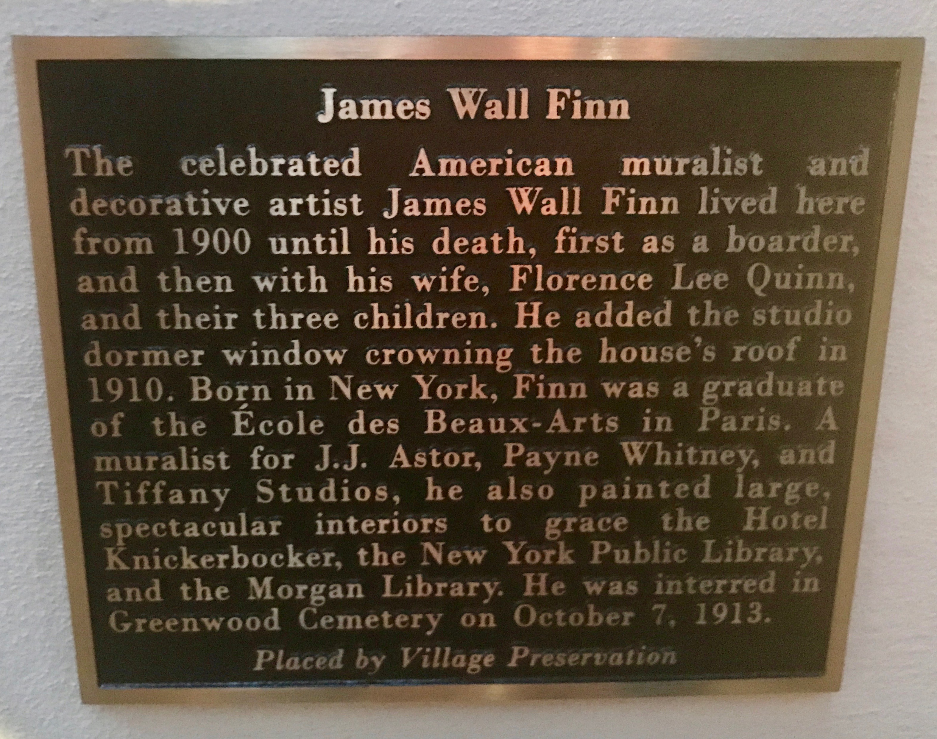 Plaque dedication in Greenwich Village marks former home of muralist James Wall Finn 5