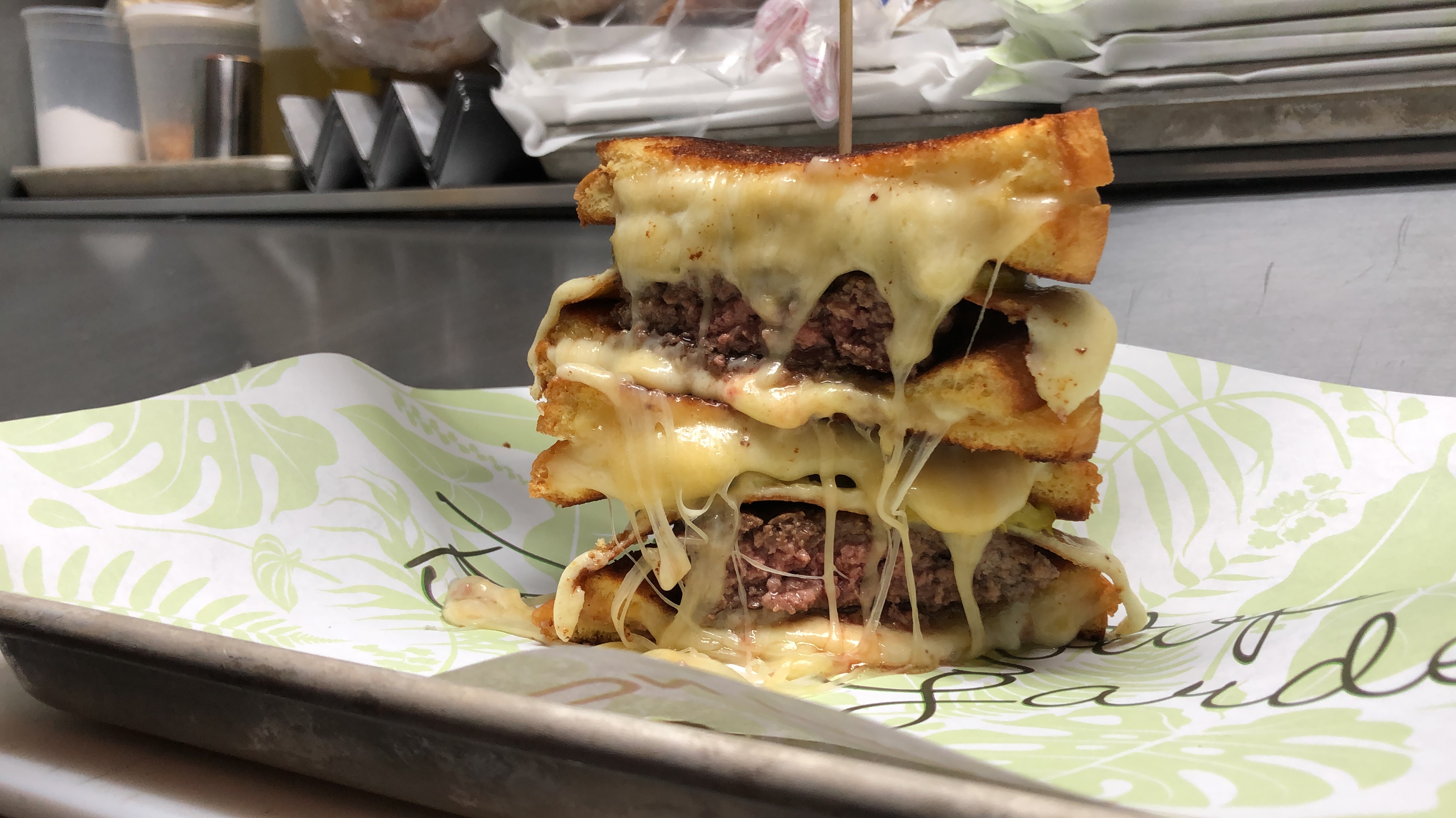 Spend national cheese lovers day with Clinton Hall's "Resolution Breaker" burger 2