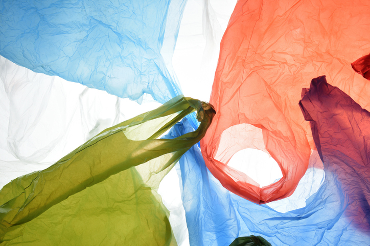 plastic bags of used and transparent colors