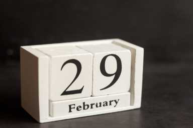 February 29 on a wooden calendar