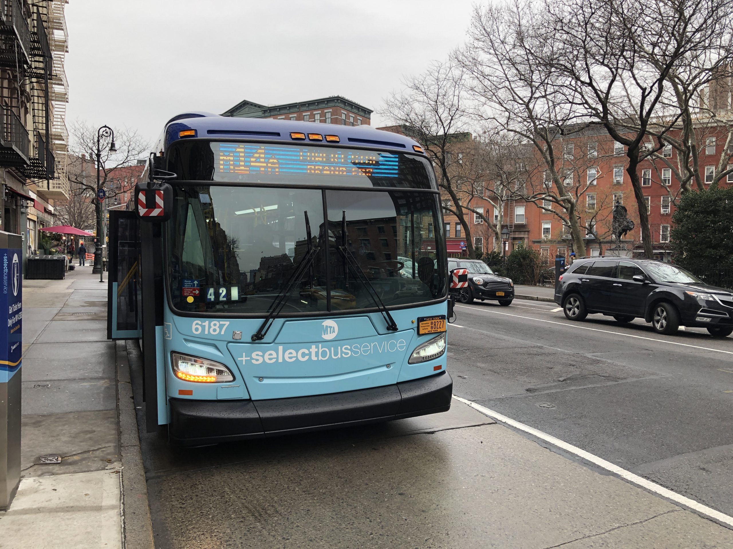 Speaker Corey Johnson unveils MTA bus countdown clock in West Village, talks transit initiatives 2