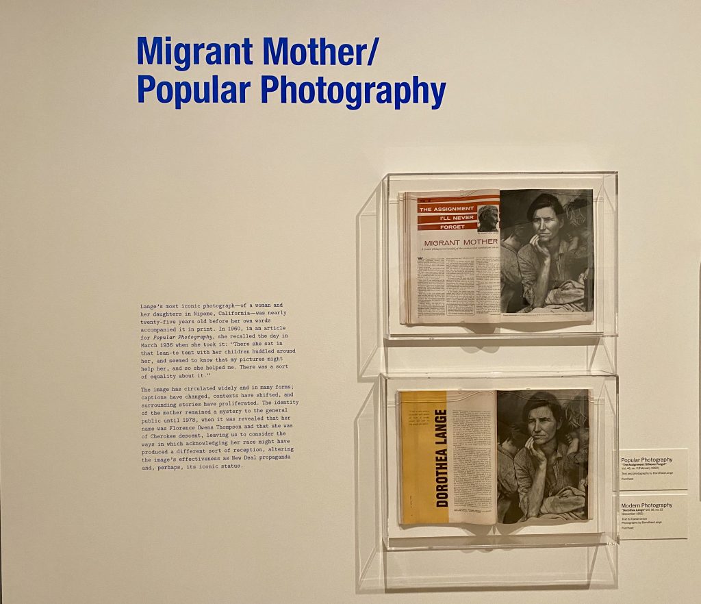 Meaning in Dorothea Lange’s photos, and their interactions with text, in MoMA exhibition 2