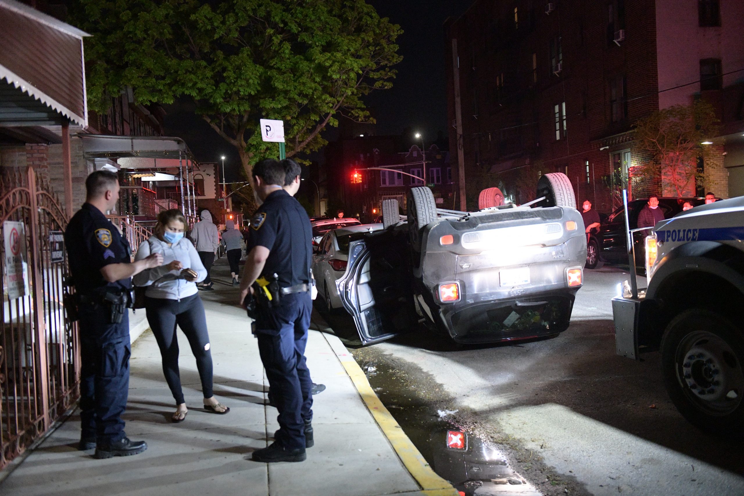 'Strange way to park a car' say Brooklyn residents at odd crash on their block 2