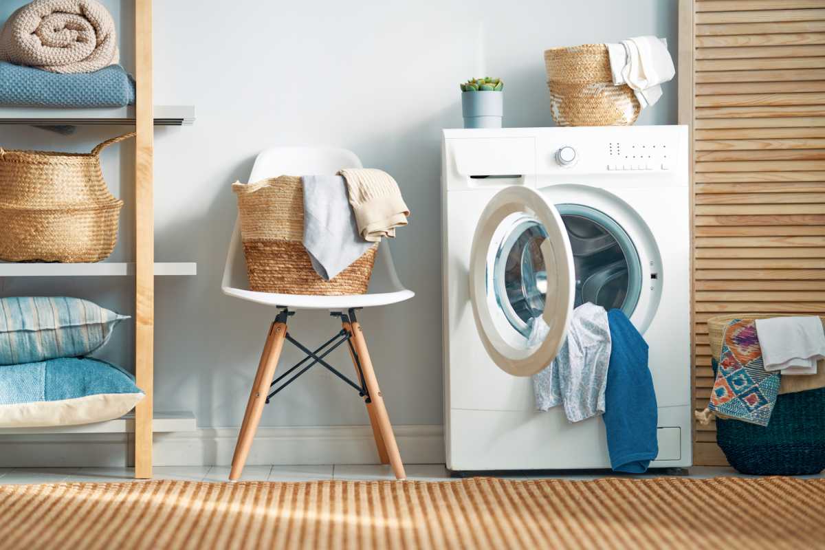 laundry room with a washing machine