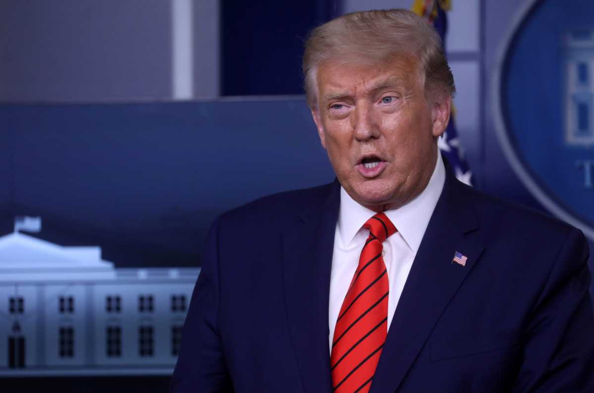 U.S. President Donald Trump conducts press conference in White House.