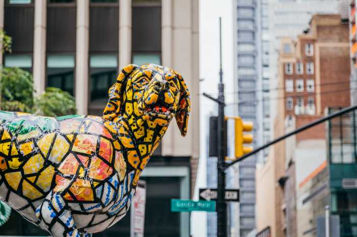 New dog-themed art installation made of recycled materials opens in Midtown 2