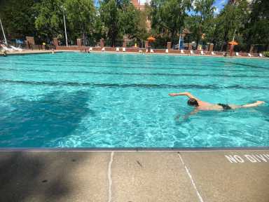 Lap swimmers from all over the city find their way to Hamilton Fish Pool.