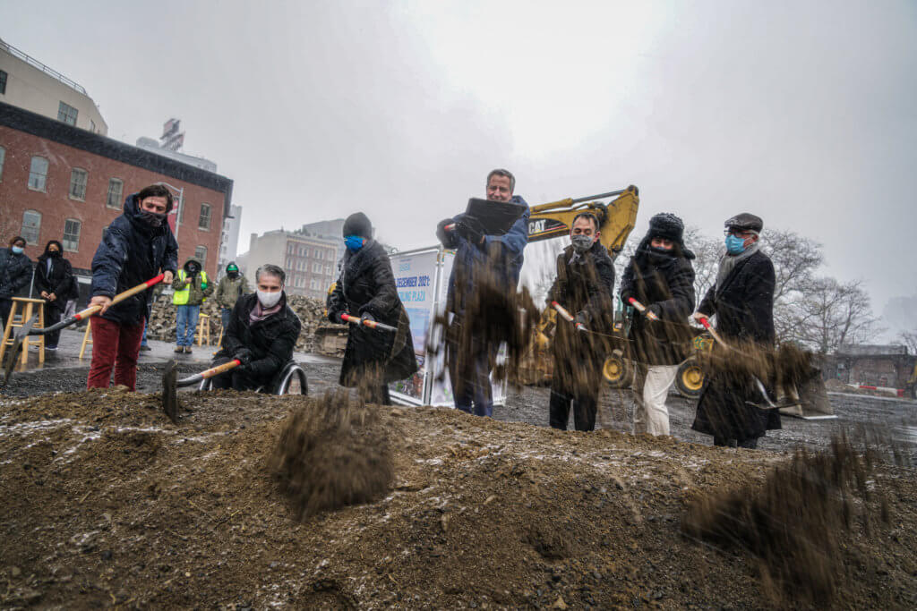 Mayor and politicians help break ground at the Emily Roebling Plaza 4
