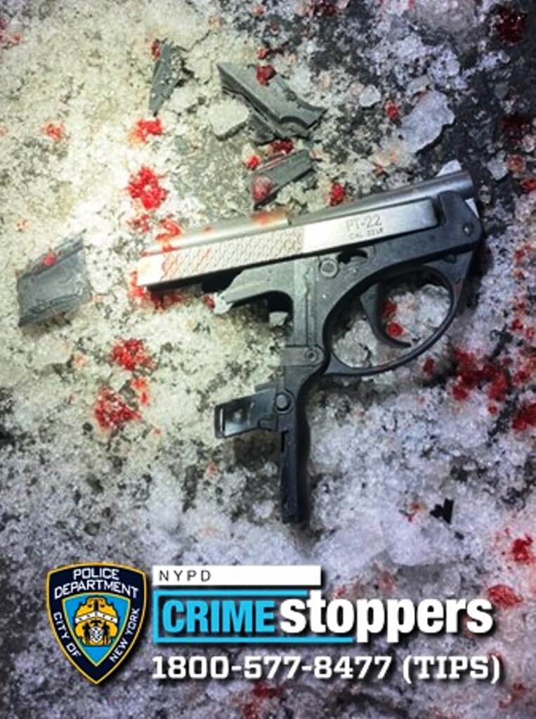 The damaged .22-caliber gun