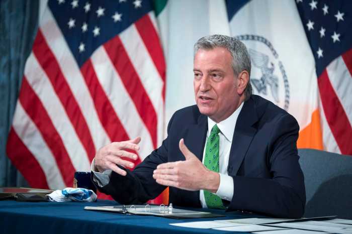 Mayor Bill de Blasio on Wednesday, March 17, 2021.