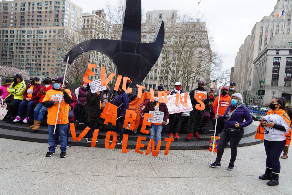 Foley Square protest for rent relief ends with more than a dozen cuffed 2