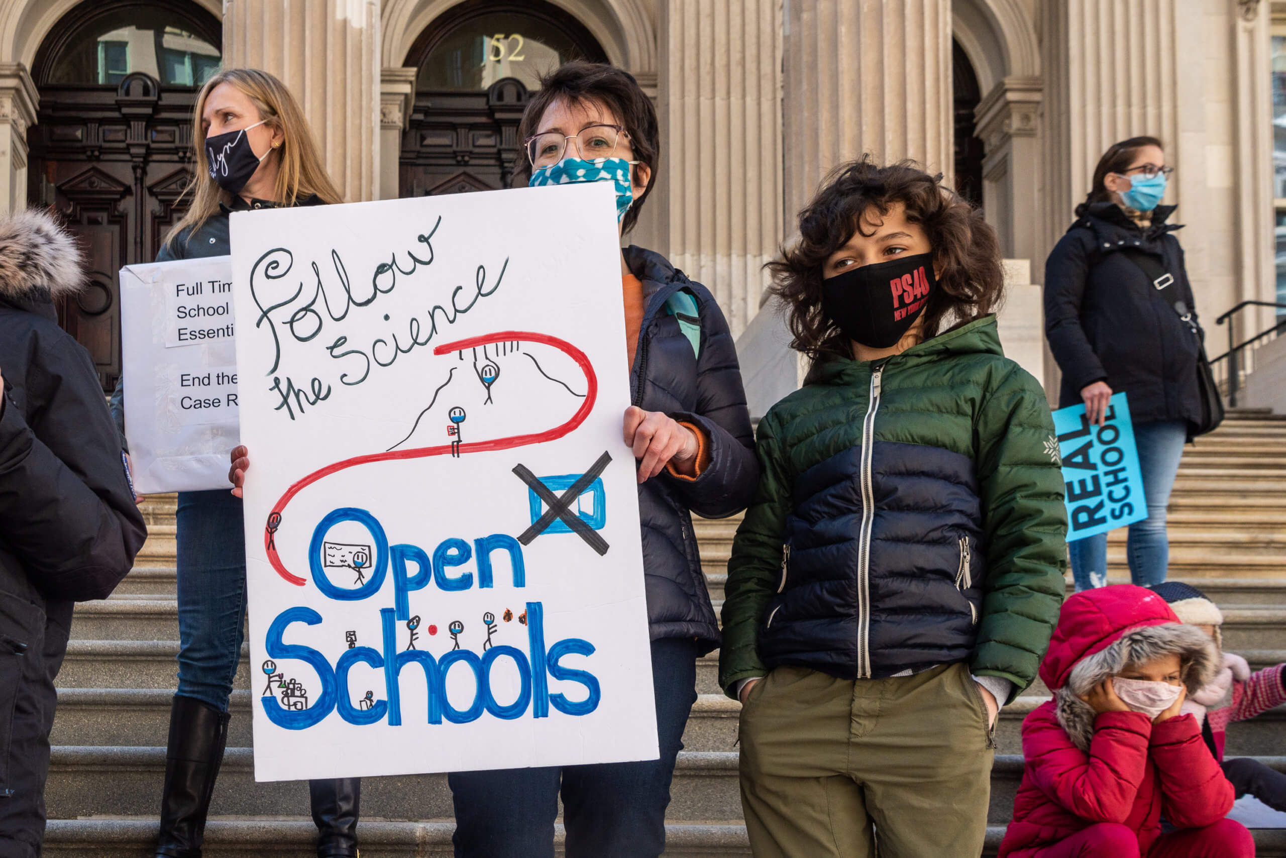 Parents, students and educators rally in Lower Manhattan for full reopening of NYC public schools 3 NYC public schools students, parents, and teachers rally on the steps of the Tweed Courthouse demanding the reopening of NYC public schools.