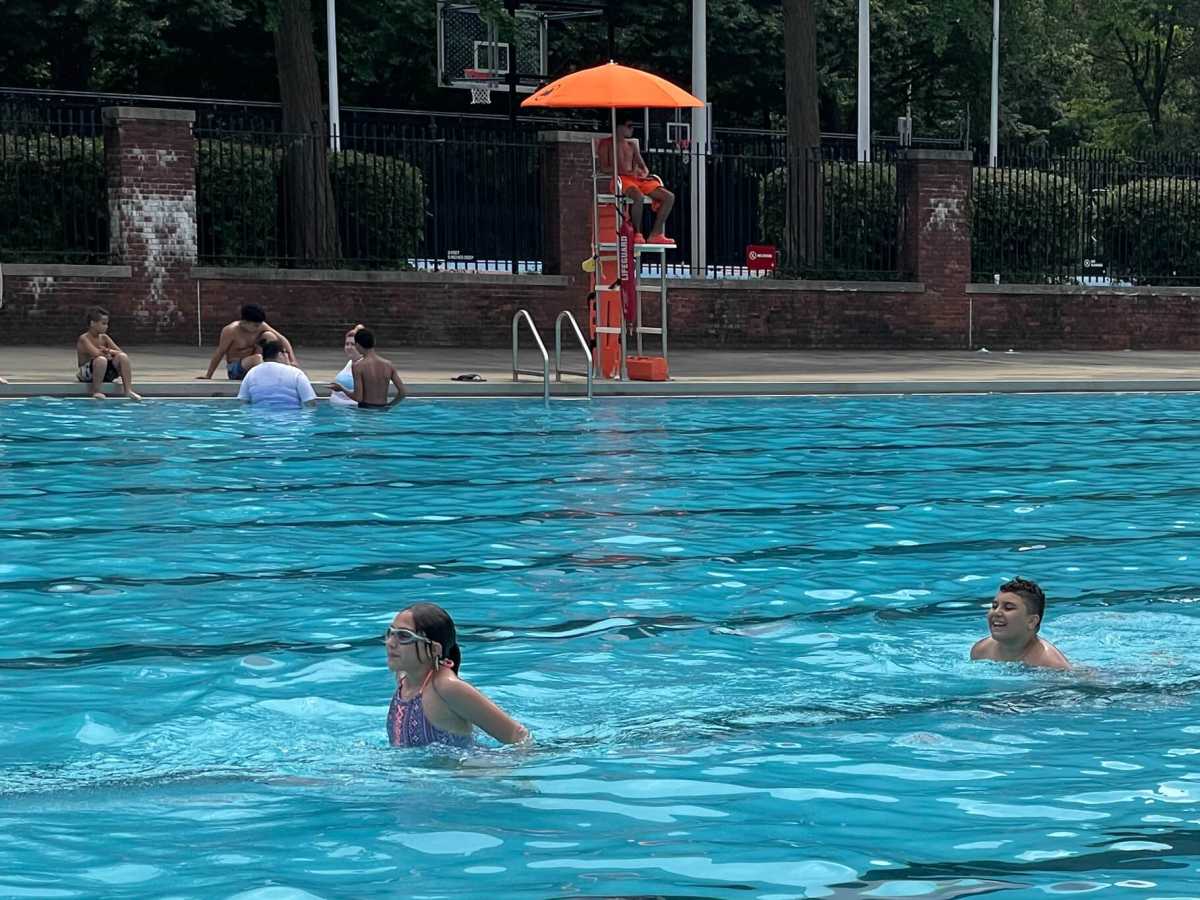 Enjoying the cool water.