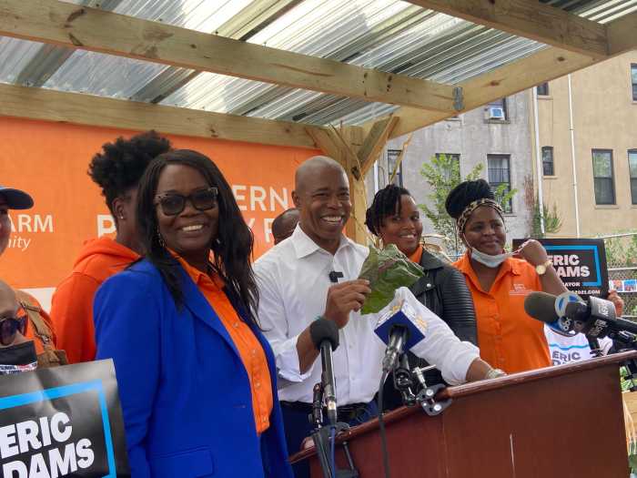 Adams picks greens, talks healthy living in Brownsville 2