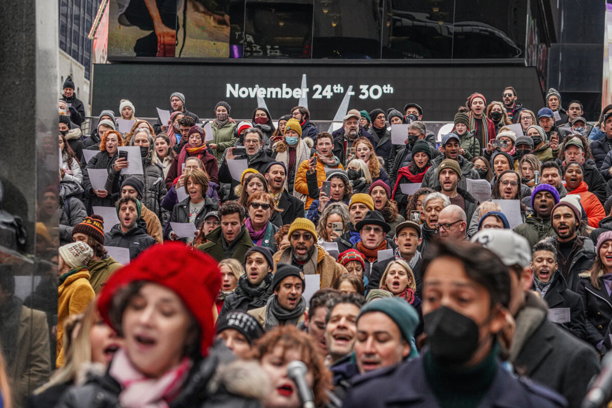 Sunday in the Square for Stephen: Broadway stars sing a swan song on Great White Way for legendary Sondheim 16