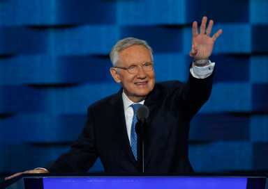 Senate Democratic Leader Reid speaks on the third day of the Democratic National Convention in Philadelphia