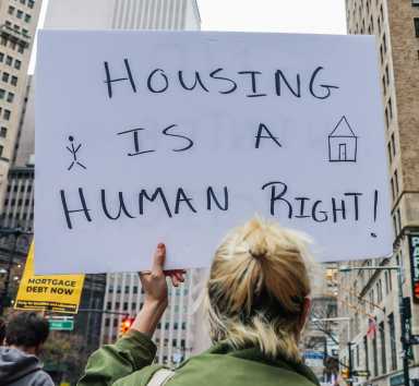 "Housing is a human right!"