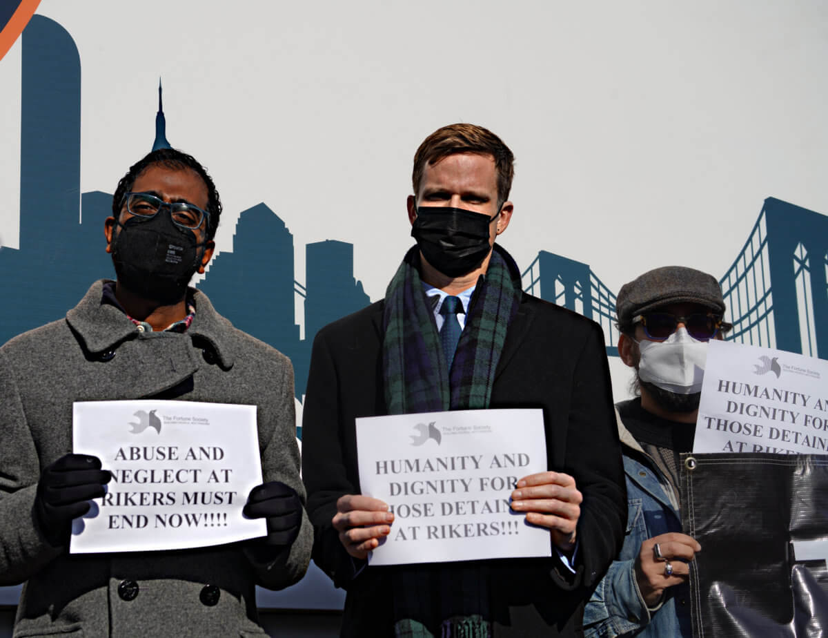 'A place of inhumanity': Justice advocates, pols rally in support of Rikers Island hunger strike 13