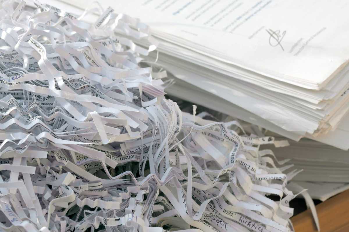 Unwanted personal documents destroyed