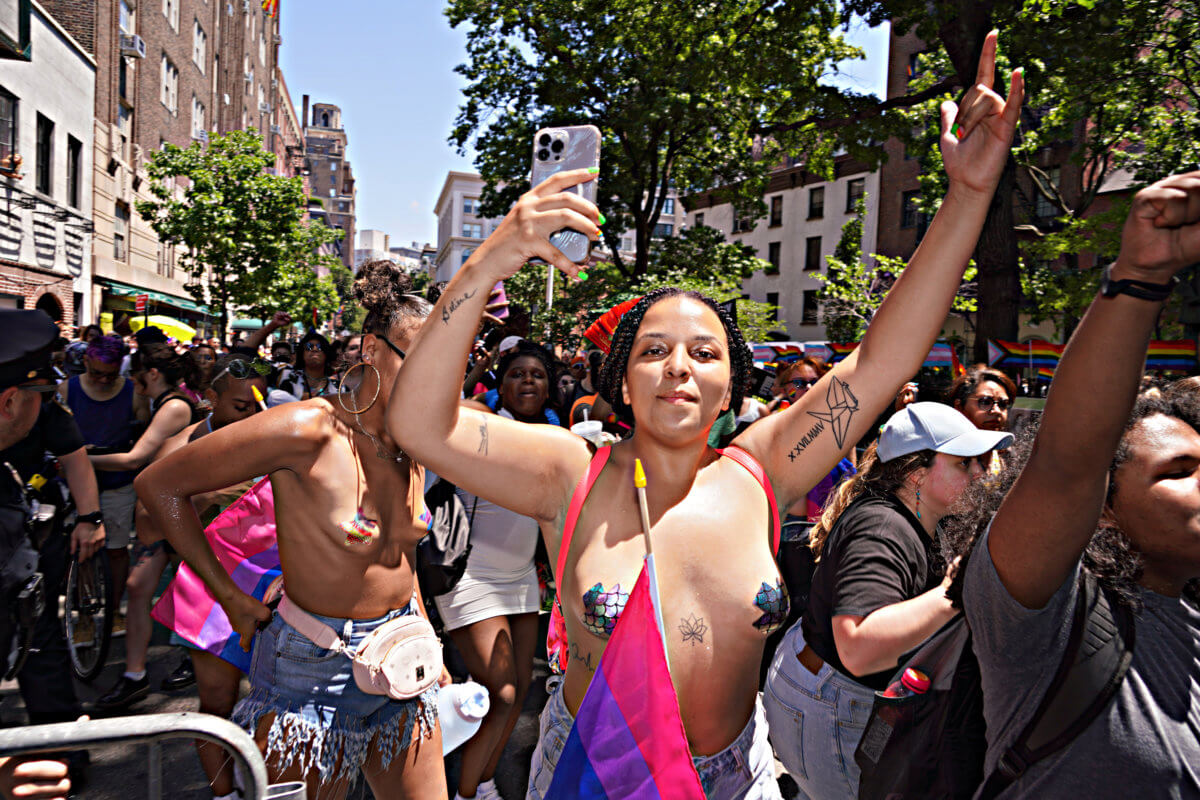 Protesters rain on the NYC Pride Parade in memory of Donnell Rochester 10