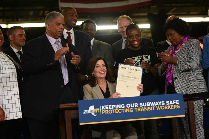 'They're easy targets, that means we have to protect them': Hochul signs bill expanding protections from assault for transit workers 3 Gov. Kathy Hochul signed a bill Monday expanding protections against assault to over 11,000 MTA transit workers.