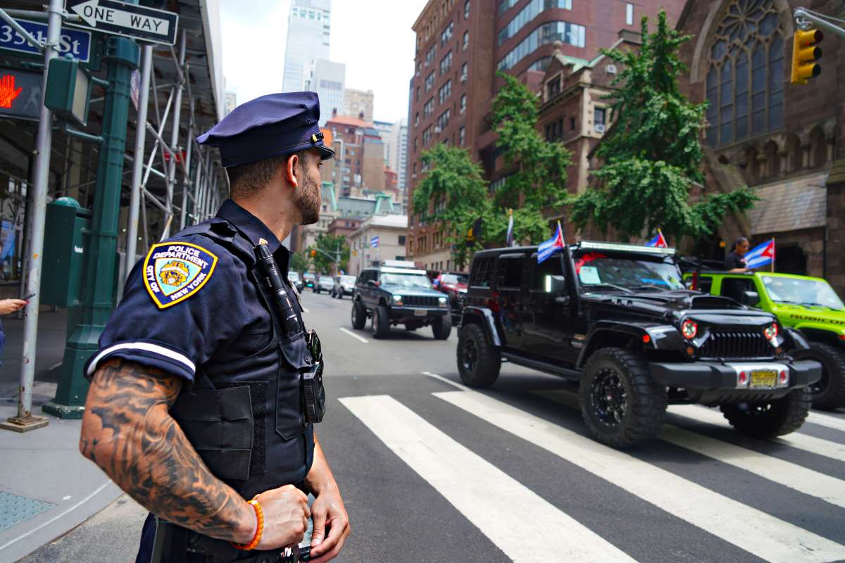 SEE IT: The Carnival Cubano Parade returns to Manhattan 16 NYPD AT The Carnival Cubano Parade
