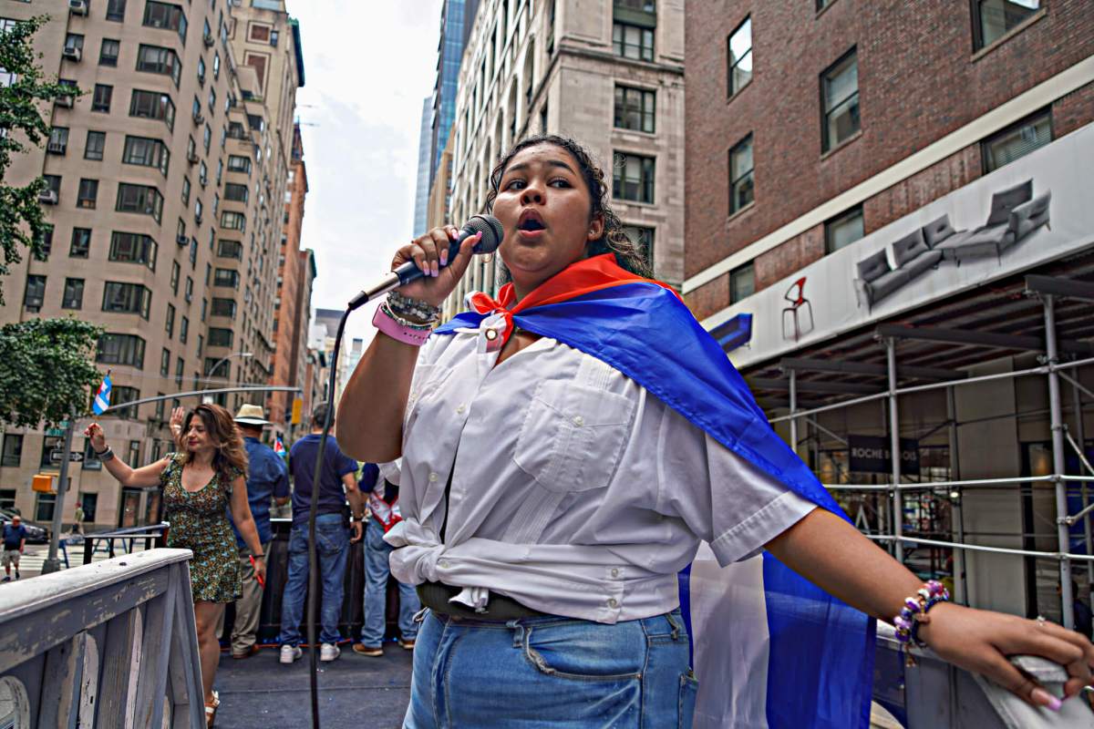 SEE IT: The Carnival Cubano Parade returns to Manhattan 17 NYPD AT The Carnival Cubano Parade