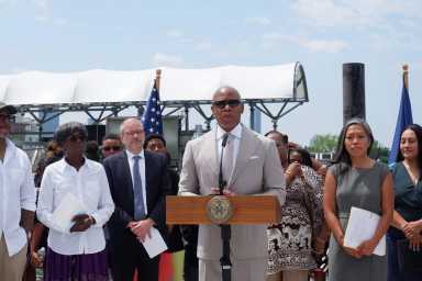 Mayor Eric Adams NYC Ferry Astoria