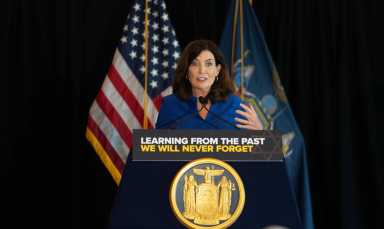 Gov. Kathy Hochul signs legislation to aid Holocaust survivors