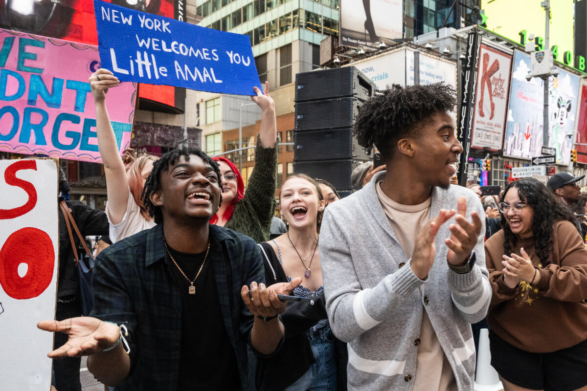 Broadway fills New York City with songs in Times Square for Little Amal 11