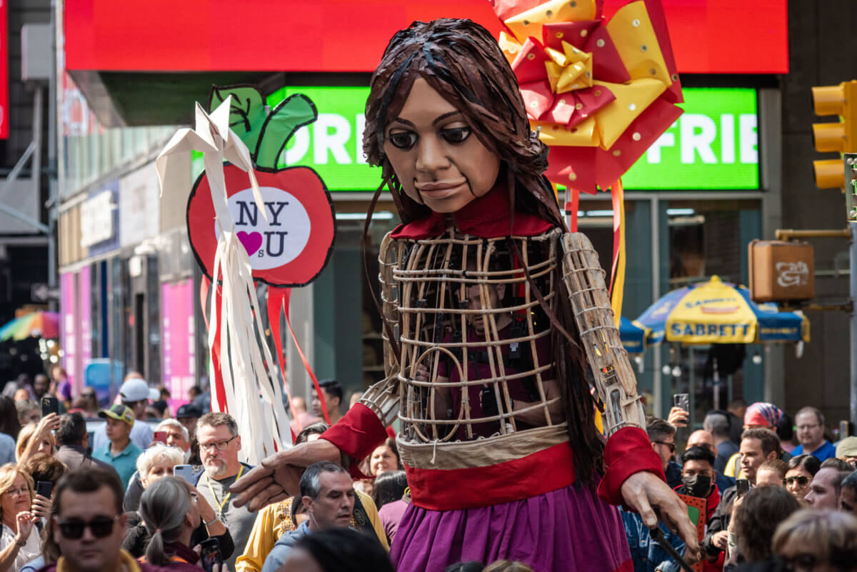 Broadway fills New York City with songs in Times Square for Little Amal 7