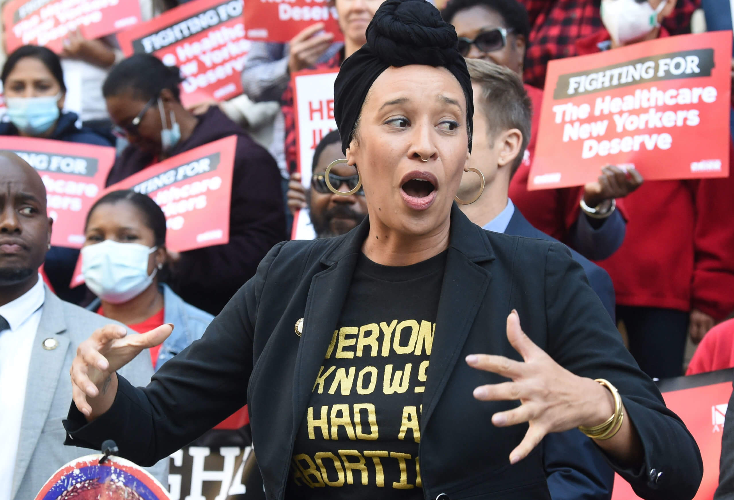 Councilwoman Sandy Nurse at unrelated rally