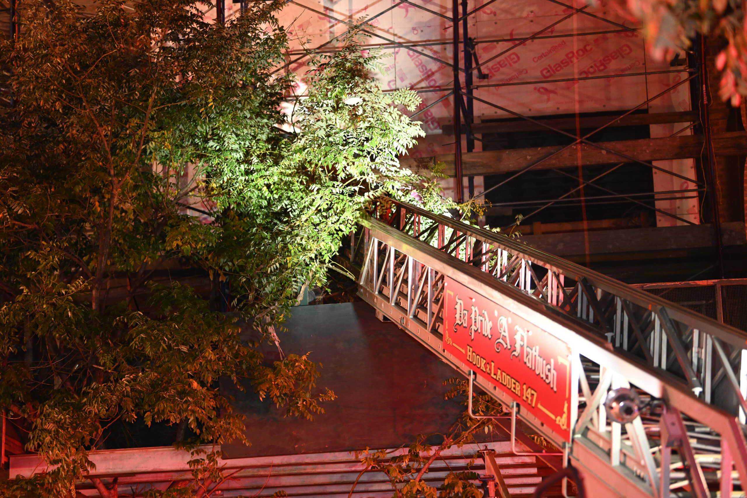 Firefighters fought a two alarm fire in a building under construction at 1417 Avenue J in Midwood, Brooklyn