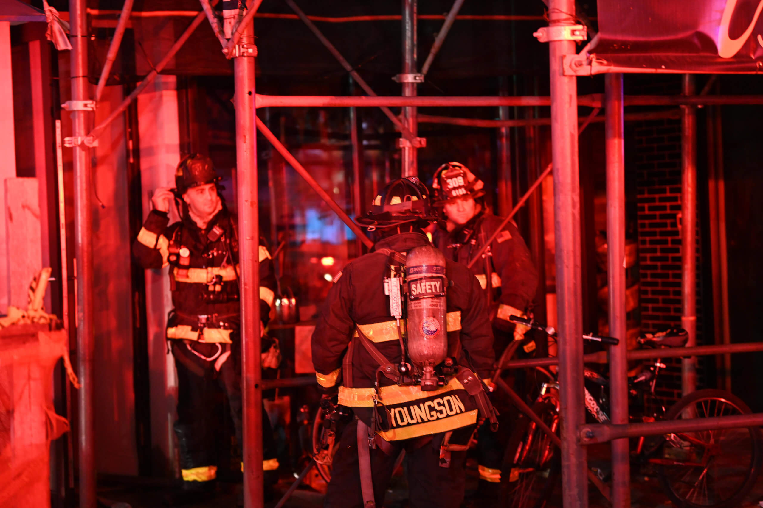 Firefighters battled heavy fire on the 1st floor and heavy smoke on the second floor of a building under construction