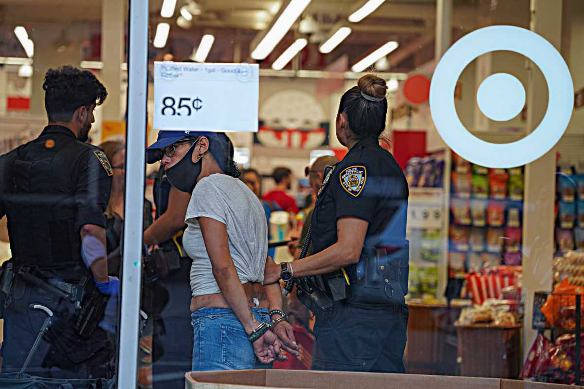 A person is arrested inside a Manhattan Target.
