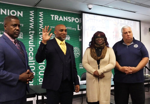 NYC transit union chief resigns following sexual misconduct claims 2 Richard Davis sworn in as TWU Local 100 president