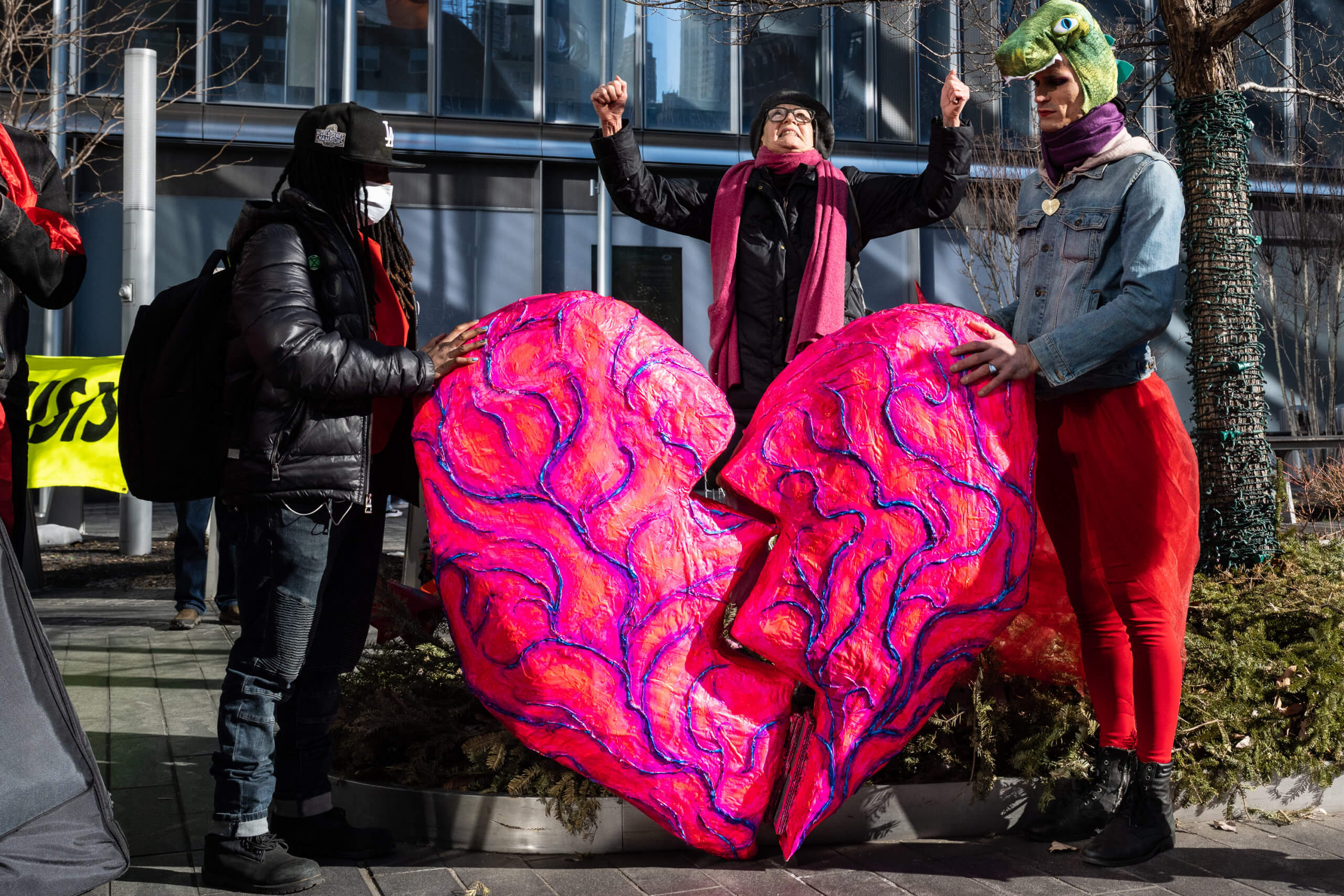 Extinction Rebellion tells Citigroup to show a heart for Mother Earth on V-Day in Tribeca protest 11