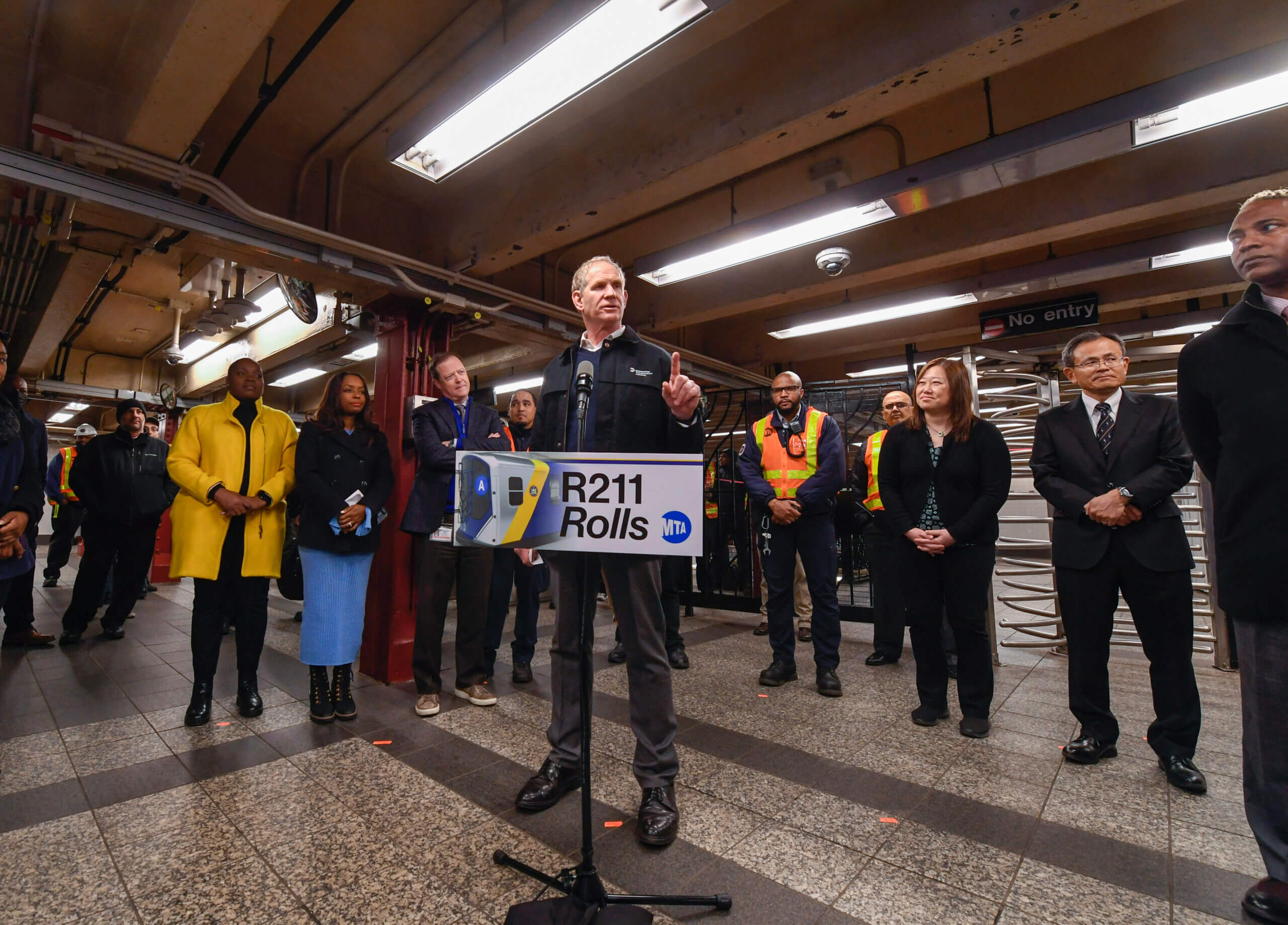 Latest subway cars roll into service, start their journey on the A line 6 CEO Janno Lieber announces the inaugural ride of the first R211A train