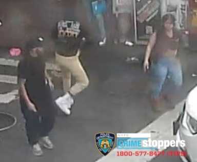 The three suspects attacked a man and woman in Jackson Heights