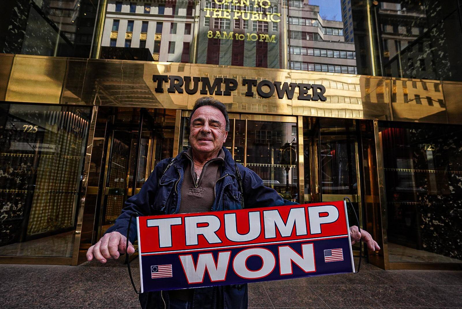 Make America gripe again: Few Trump supporters answer their leader's protest calls as criminal indictment looms 19 Man Standing infront of Trump Tower