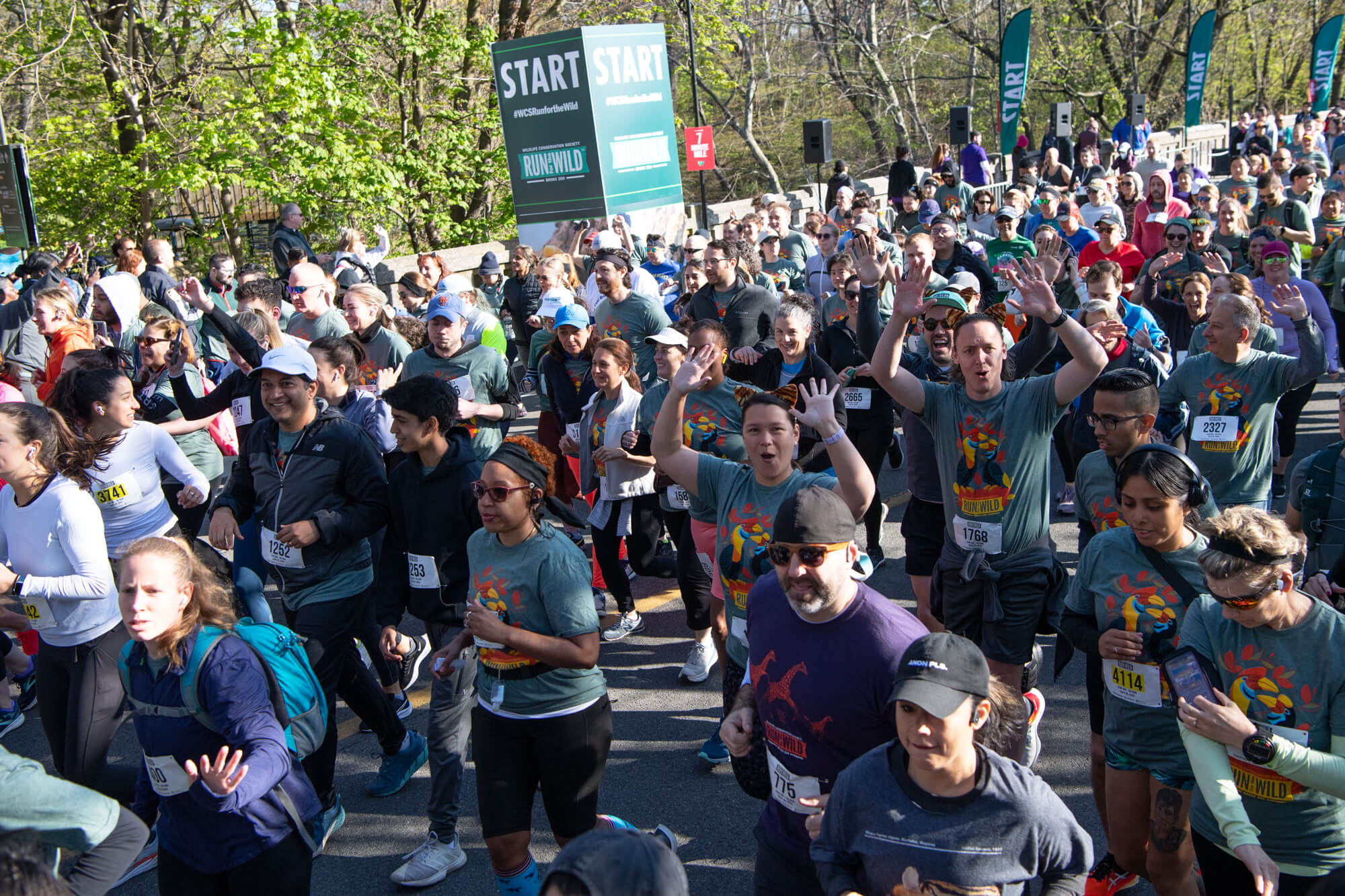 Runners at the 2022 Run for the Wild at the Bronx Zoo