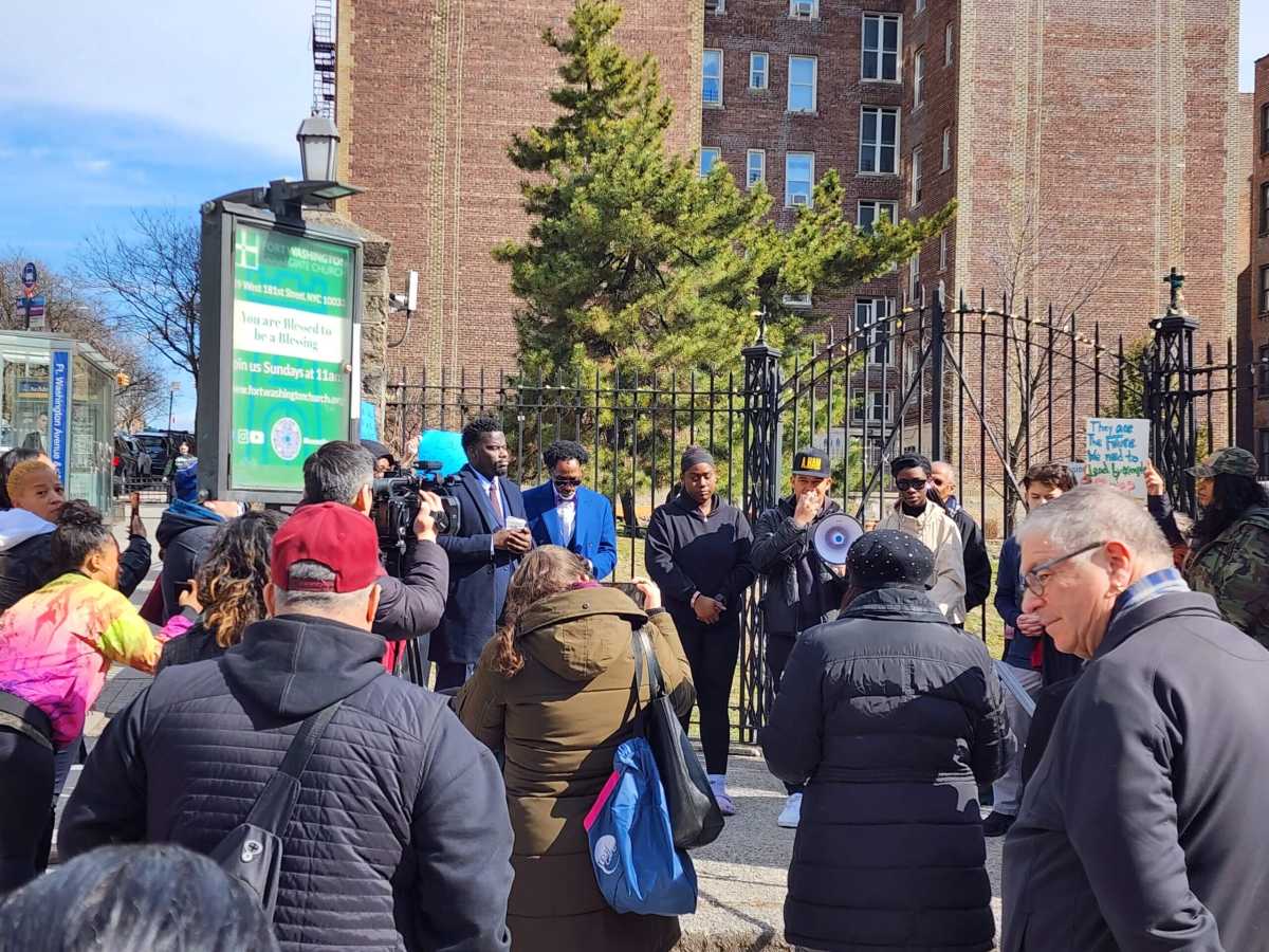 Uptown Youth Power, a newly-formed student group, held their first rally to speak out about safety issues in Washington Heights on Sunday, March 19, 2023.