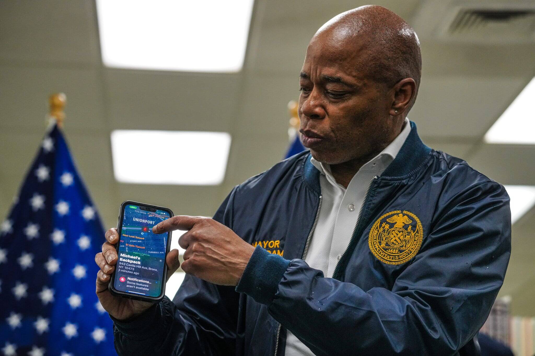 Mayor, where's my car? Adams, NYPD donate Apple AirTags to catch Bronx car thieves 8 Mayor Eric Adams showcases the AirTags