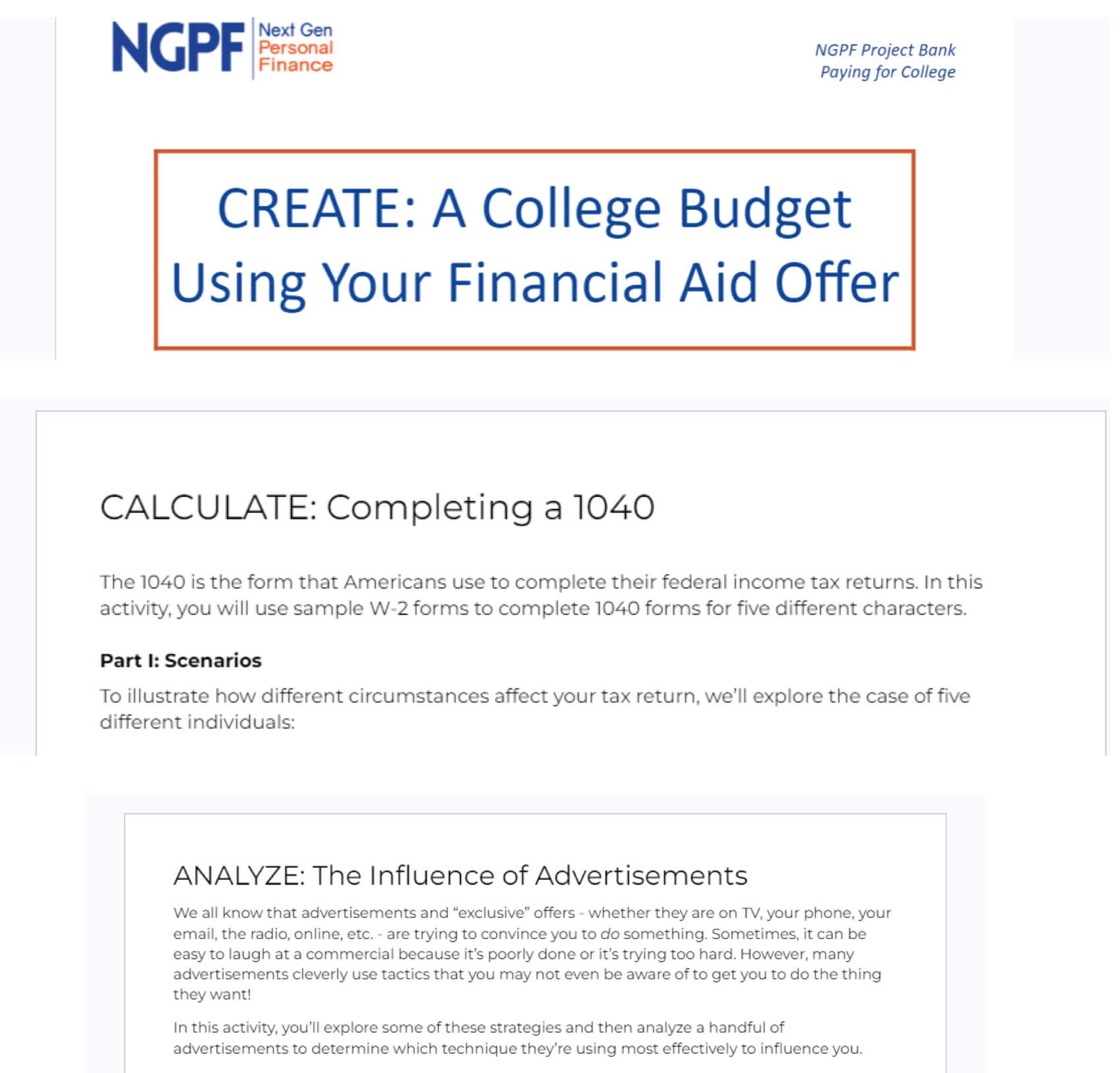 Personal finance class for students